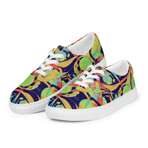 Solar Fronds on a Men's Lace-Up Canvas Shoes