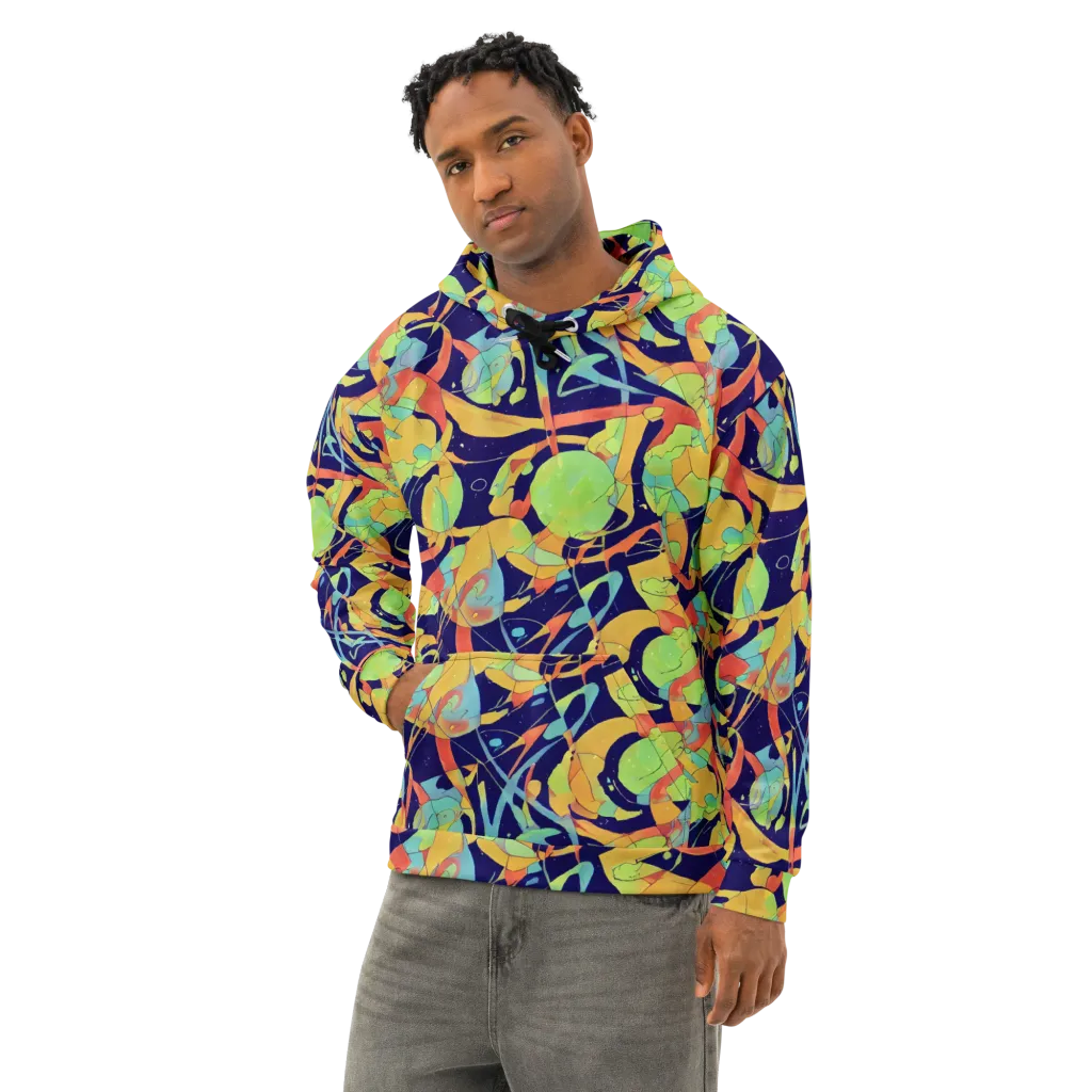 Solar Fronds on Cotton Hoodie — Left Front