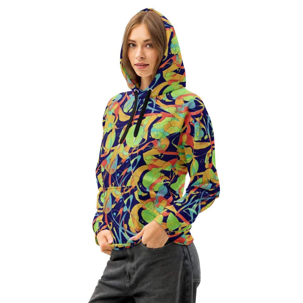 Solar Fronds on Cotton Hoodie — Left Front