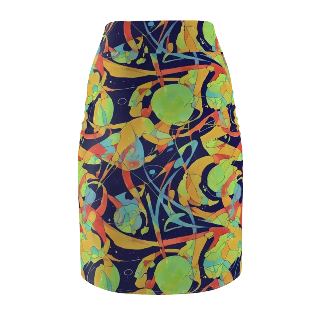 Solar Fronds on Pencil Skirt — Back