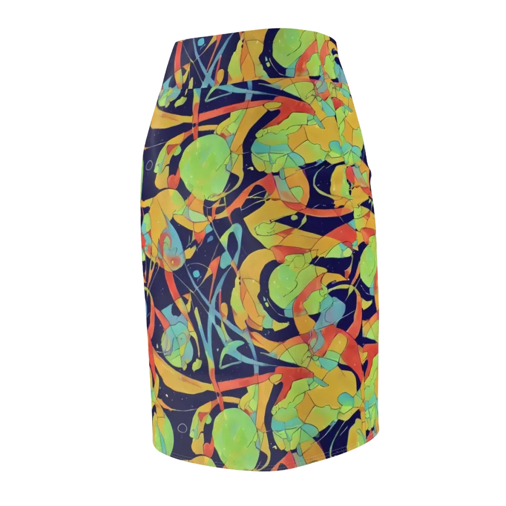 Solar Fronds on Pencil Skirt — Back Side