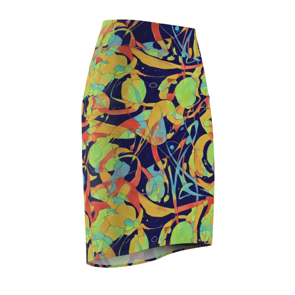 Solar Fronds on Pencil Skirt — Front Side