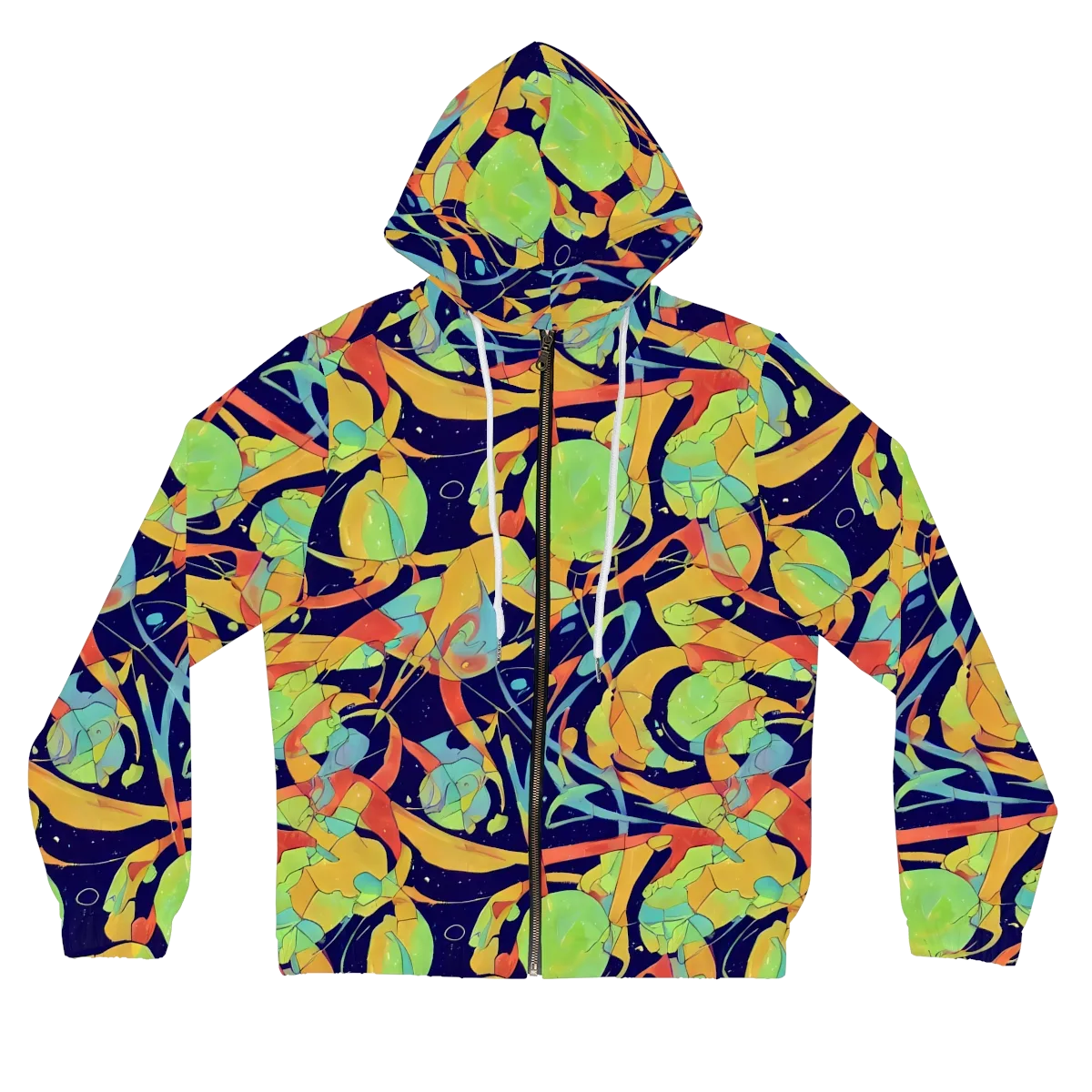 Solar Fronds on Women's Full-Zip Hoodie — Front