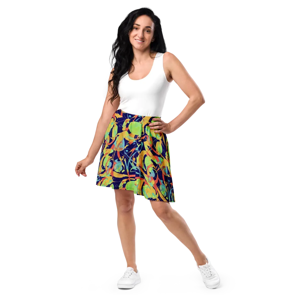 Solar Fronds on Skater Skirt — Front