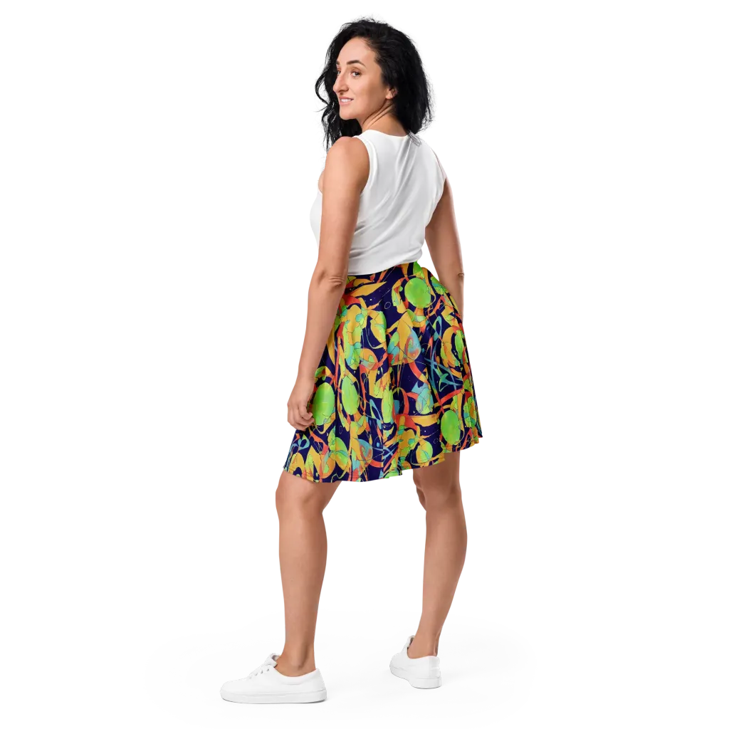 Solar Fronds on Skater Skirt — Back