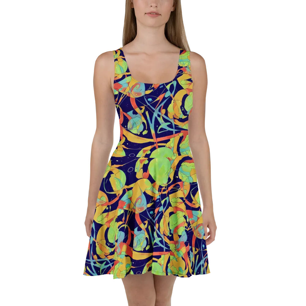Solar Fronds on Skater Dress — Front