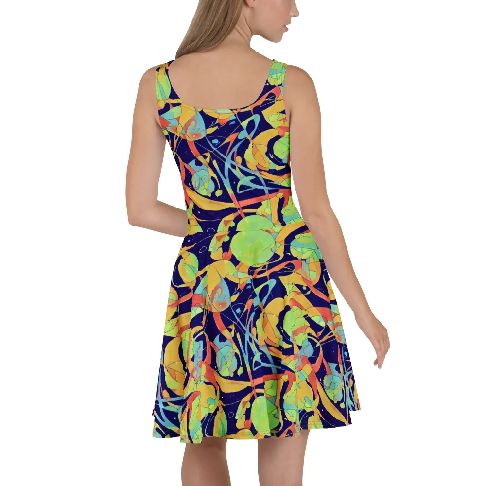 Solar Fronds on Skater Dress — Back