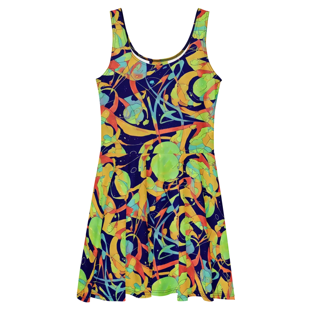 Solar Fronds on Skater Dress — Front