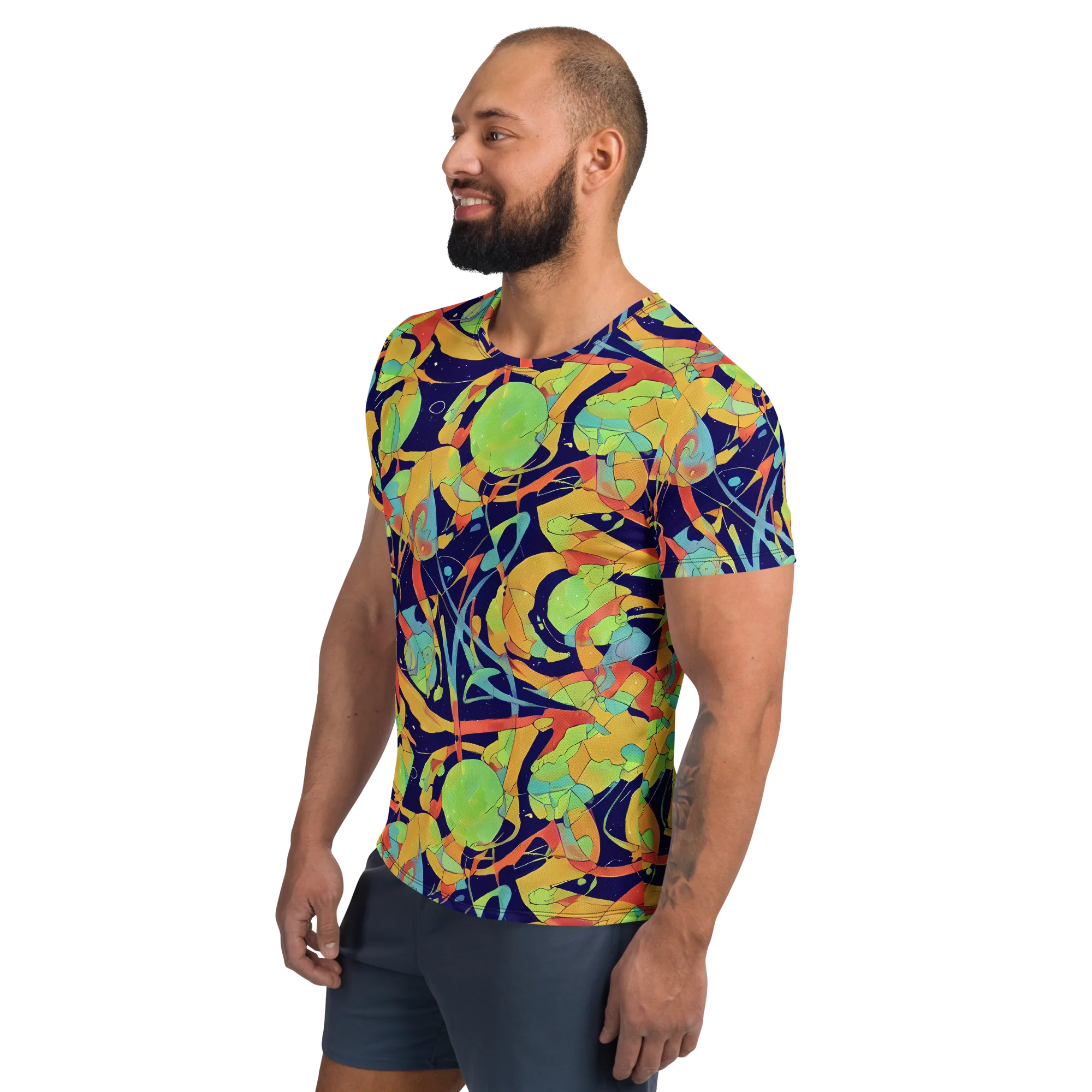 Solar Fronds on Men's Athletic T-Shirt — Left
