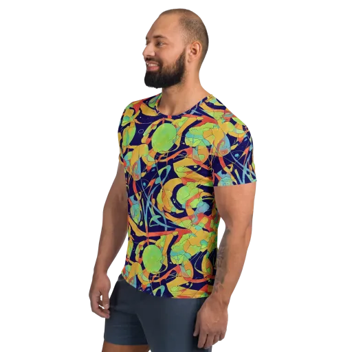 Solar Fronds on a Men's Athletic T-Shirt