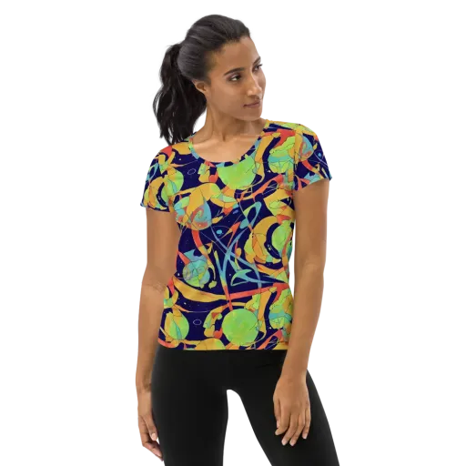 Solar Fronds on a Women's Athletic T-Shirt