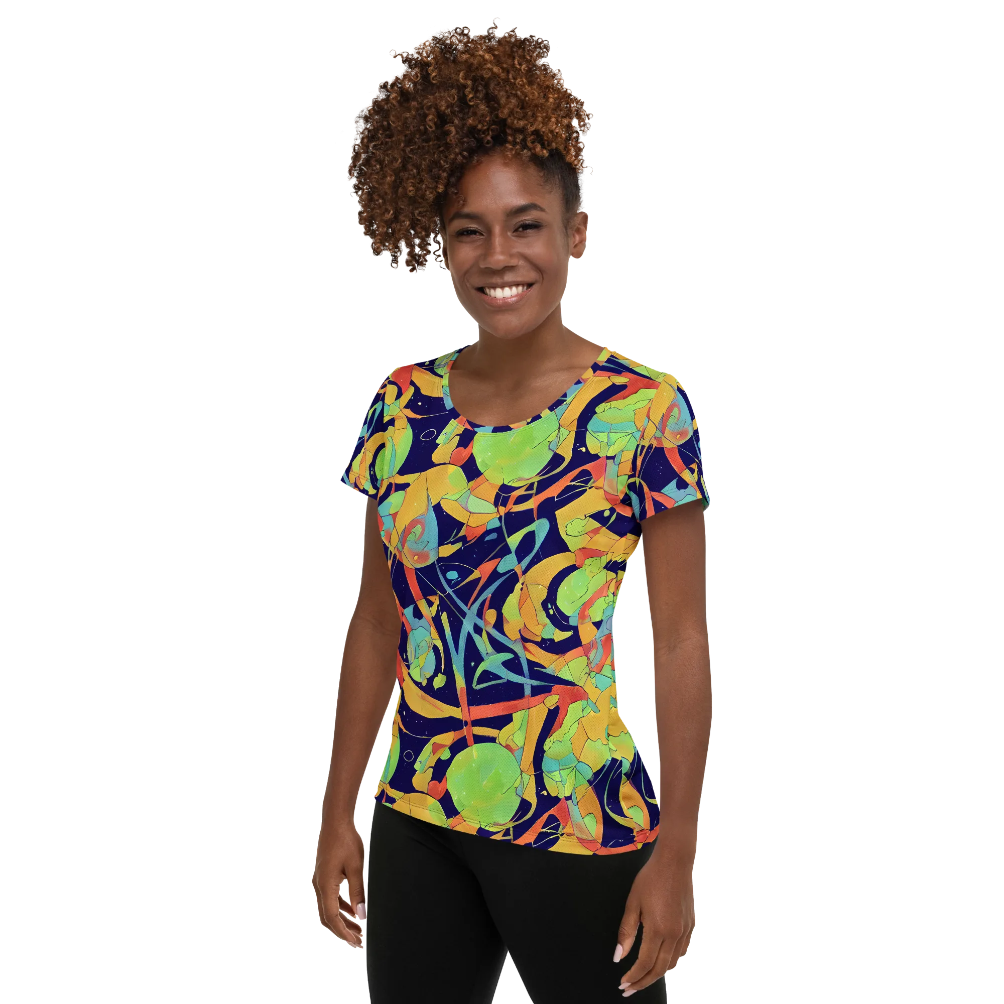 Solar Fronds on Women's Athletic T-Shirt — Left