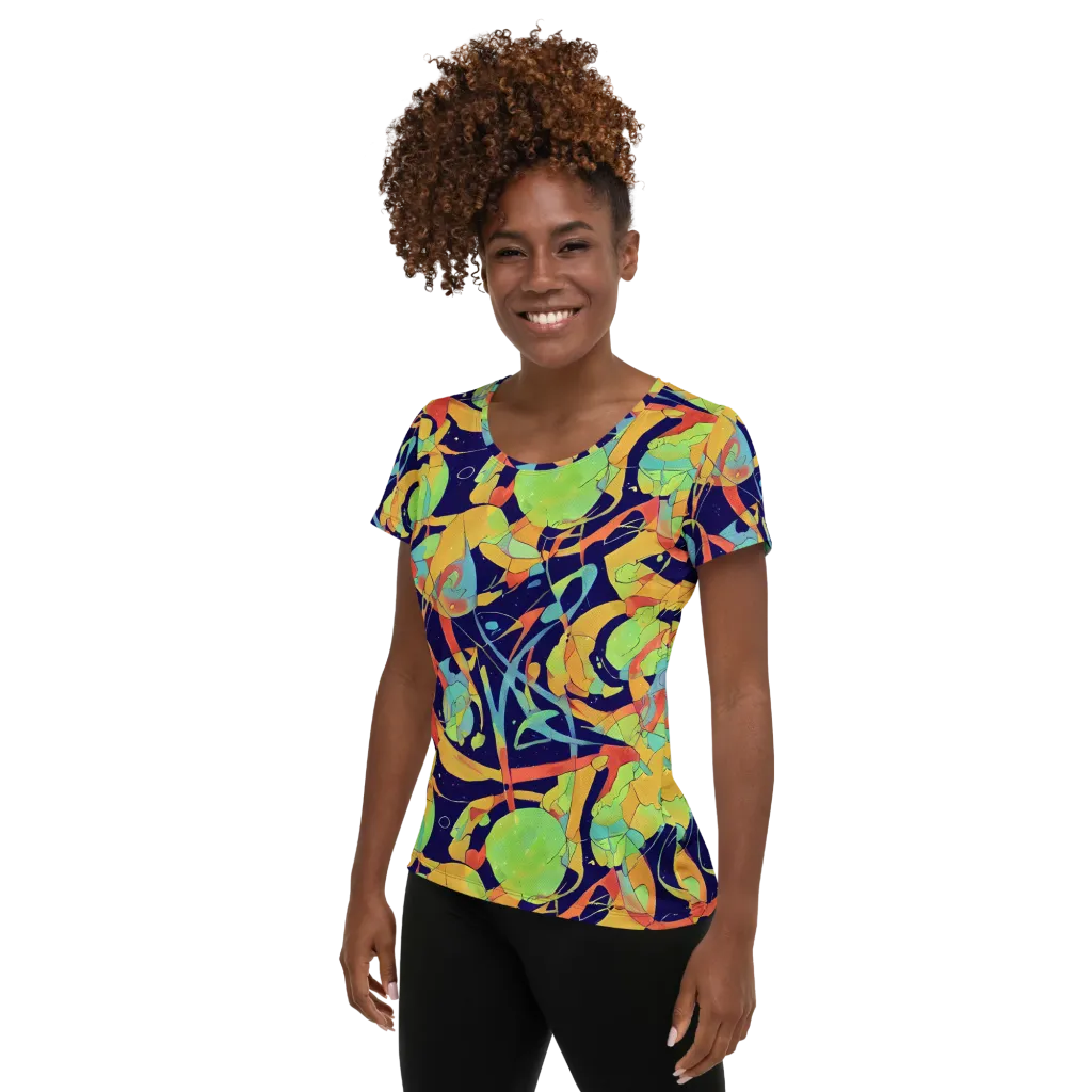 Solar Fronds on Women's Athletic T-Shirt — Left