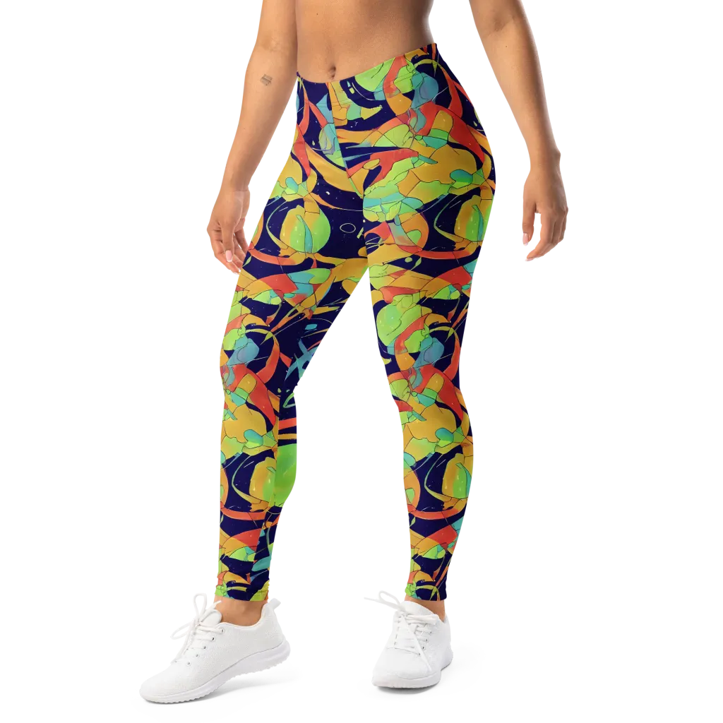 Solar Fronds on Leggings — Left Front