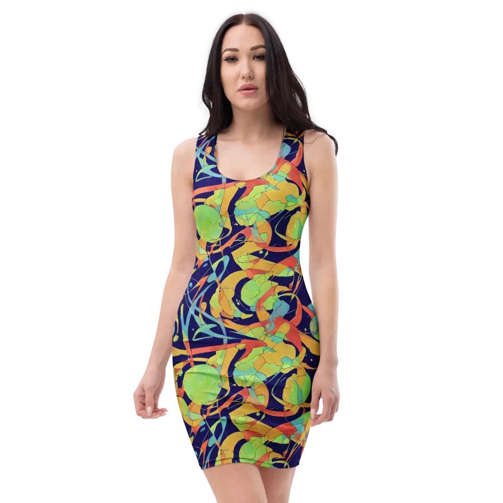 Solar Fronds on Bodycon Dress — Front