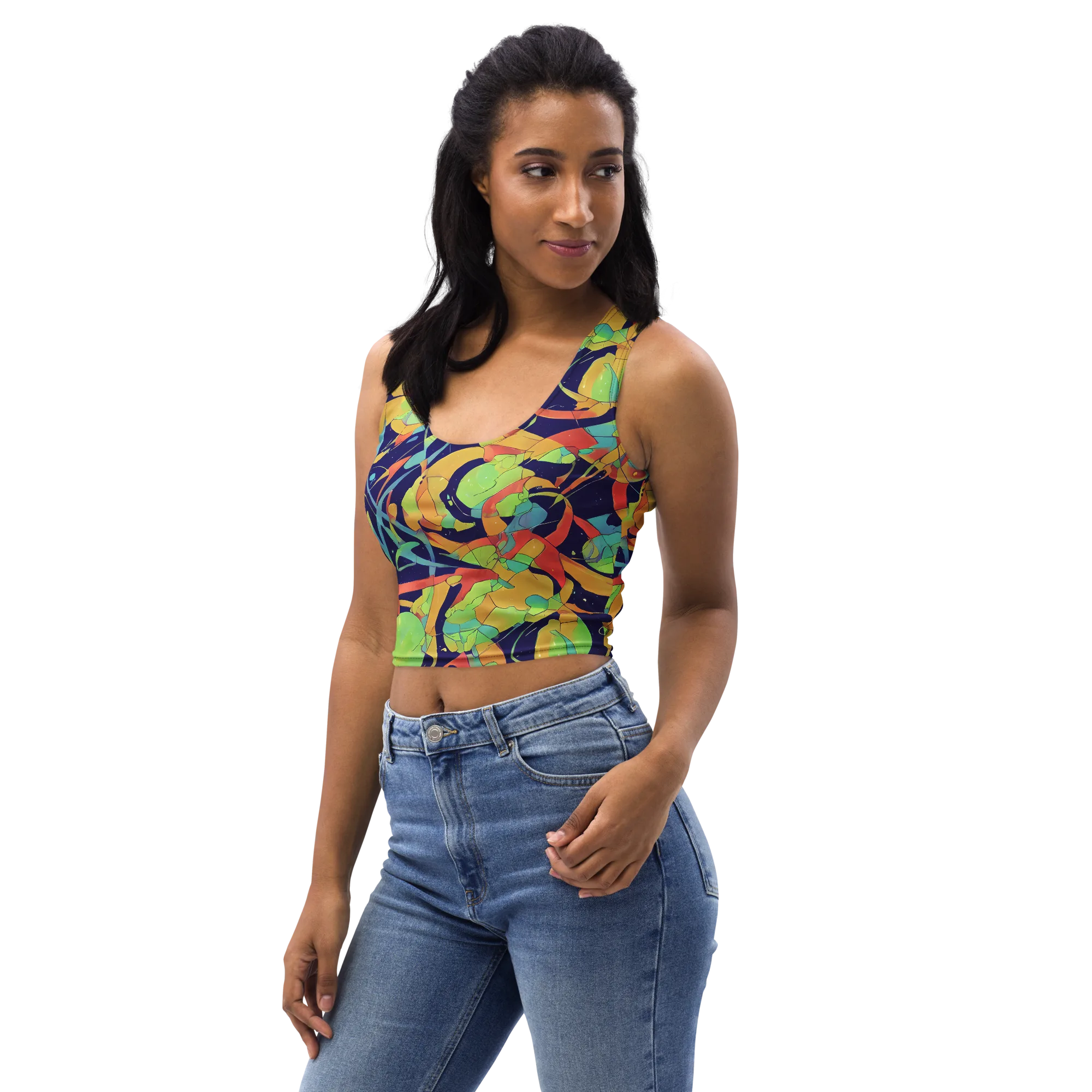 Solar Fronds on Crop Top — Left Front