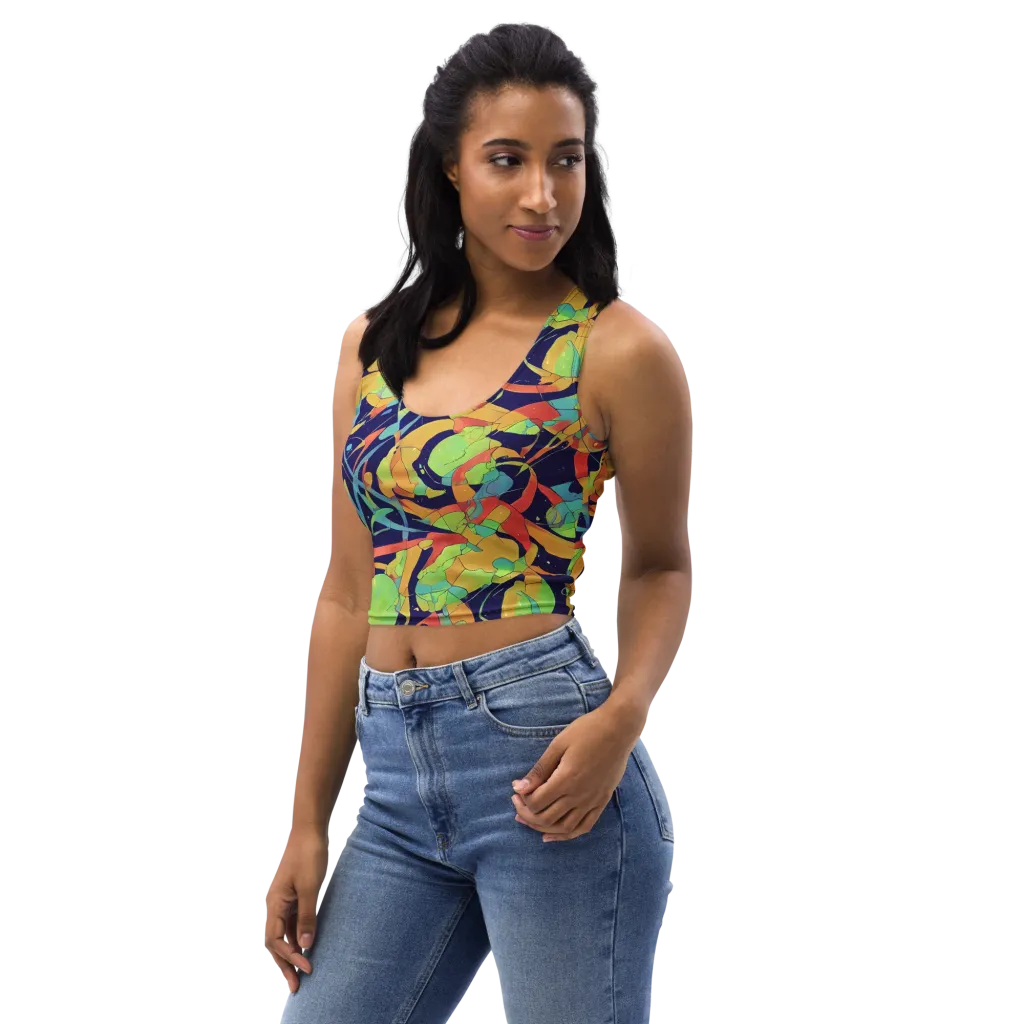 Solar Fronds on Crop Top — Left Front