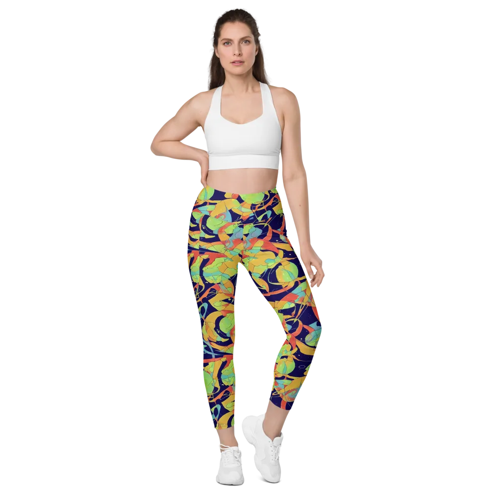 Solar Fronds on Leggings with Pockets — Front