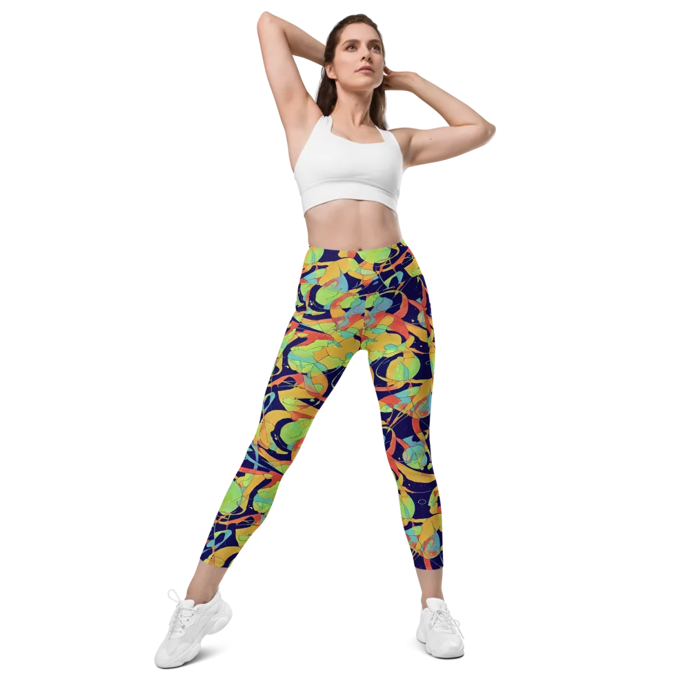 Solar Fronds on Leggings with Pockets — Front