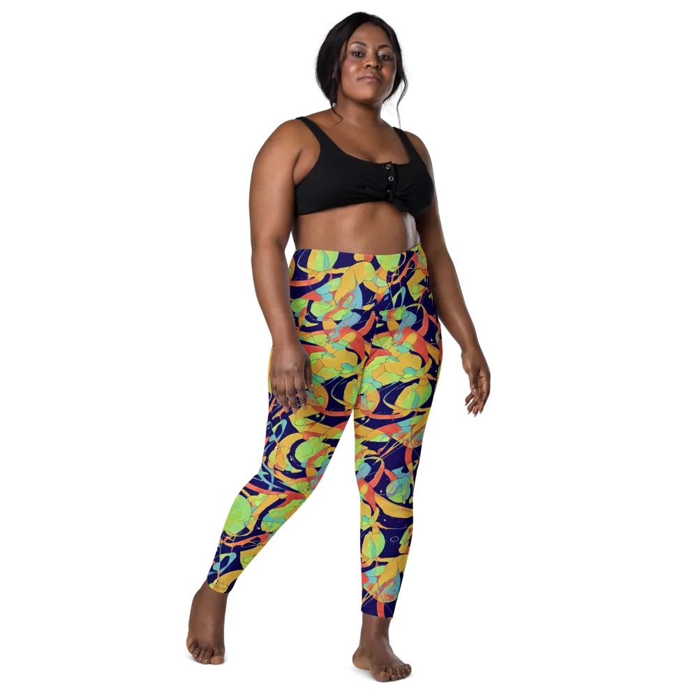 Solar Fronds on Leggings with Pockets — Front