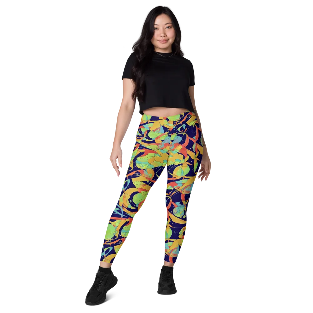 Solar Fronds on Leggings with Pockets — Front