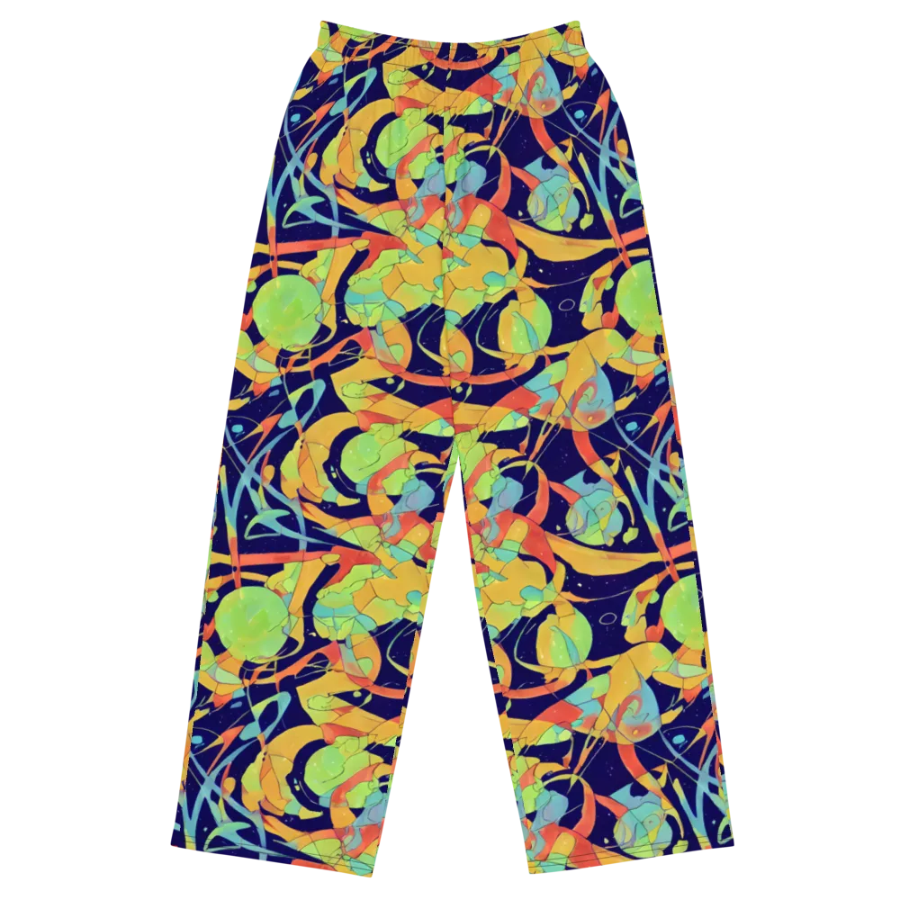 Solar Fronds on Wide-Leg Pants — Front
