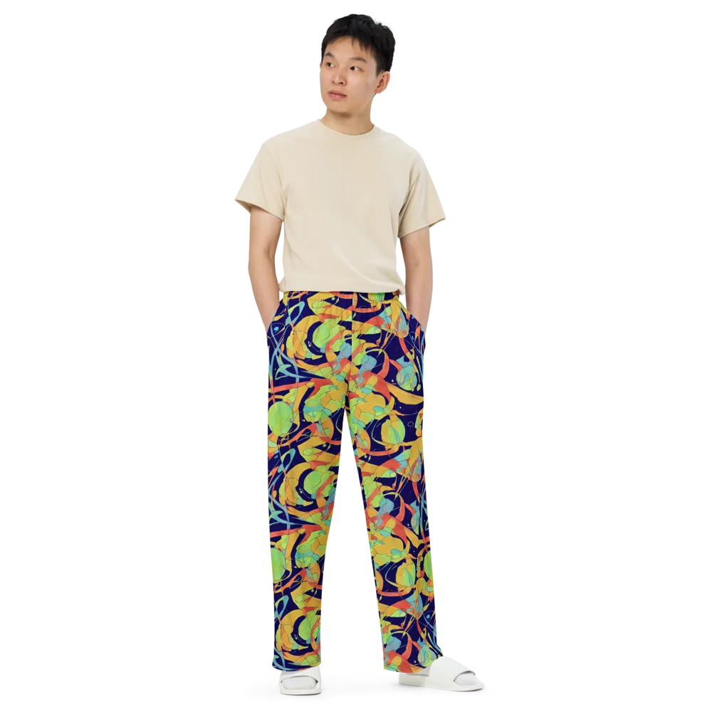 Solar Fronds on Wide-Leg Pants — Front