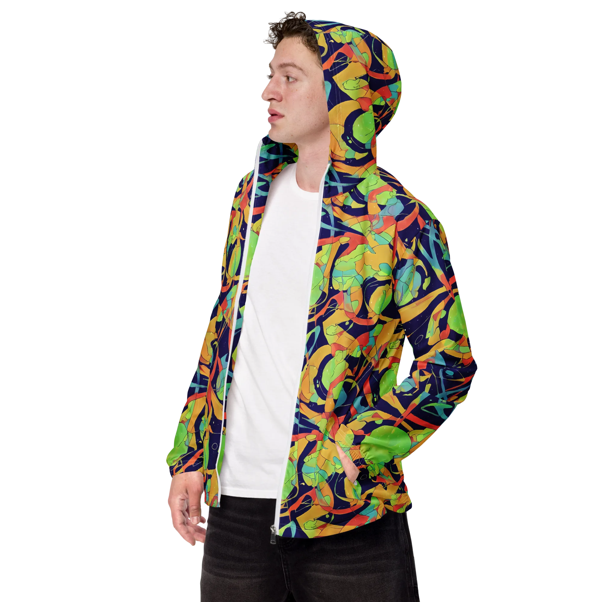 Solar Fronds on Men's Windbreaker — Left Front
