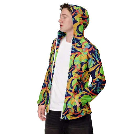 Solar Fronds on a Men's Windbreaker