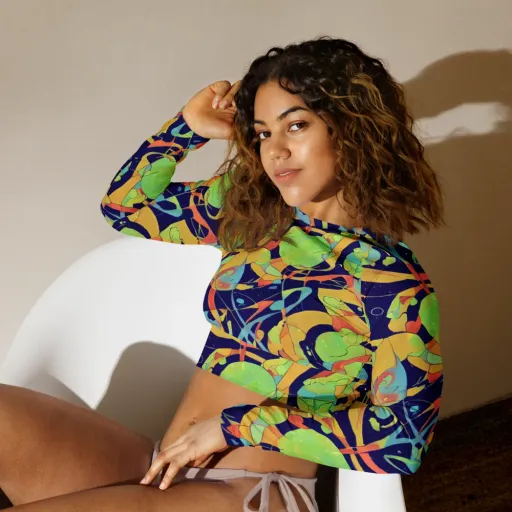 Solar Fronds on a Long Sleeve Crop Top