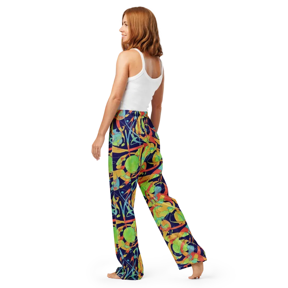 Solar Fronds on Women's Pajama Pants — Back