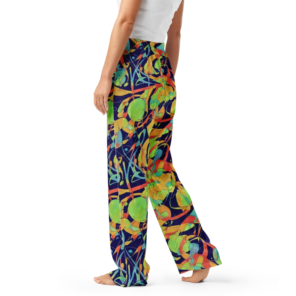 Solar Fronds on Women's Pajama Pants — Left