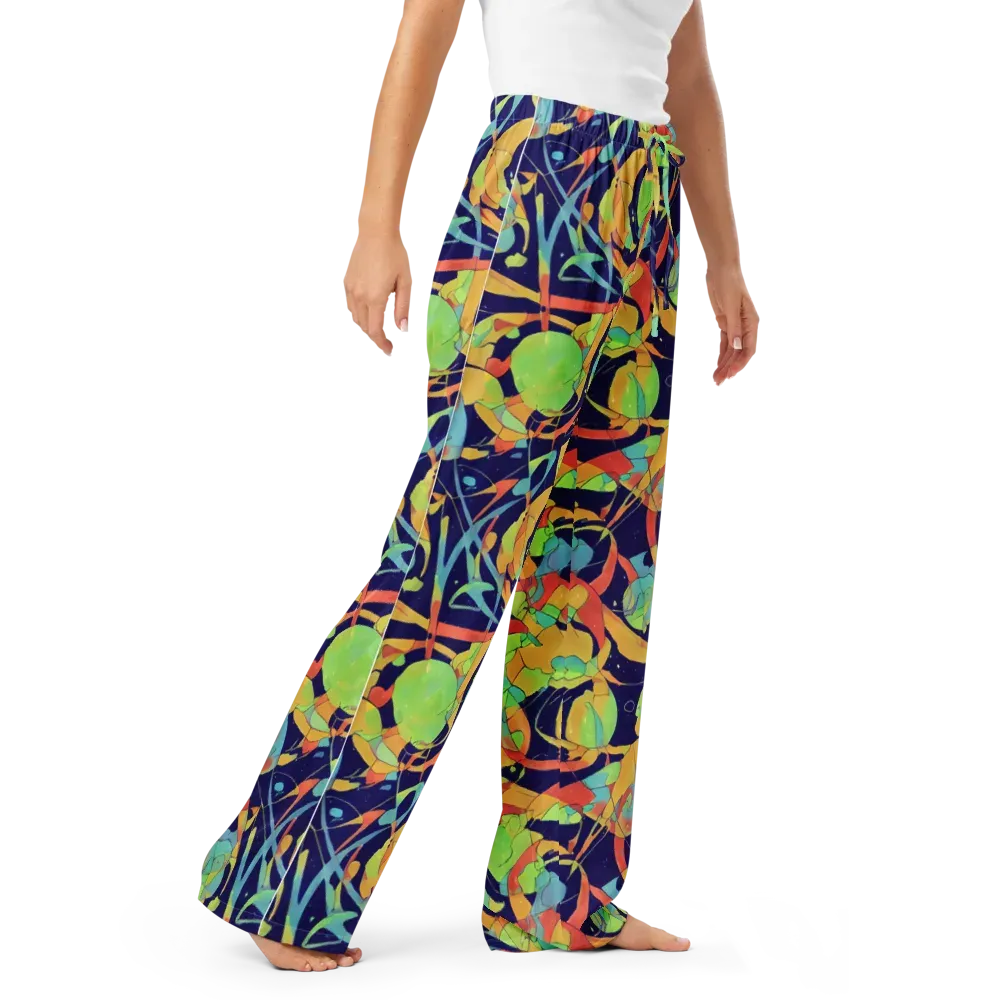 Solar Fronds on Women's Pajama Pants — Right Front