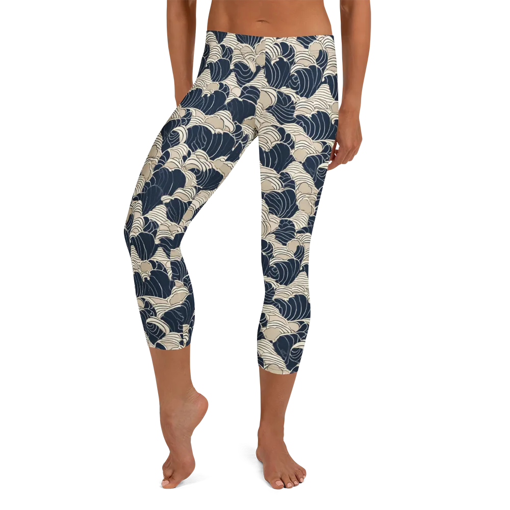 Midnight Conch on Capri Leggings — Front