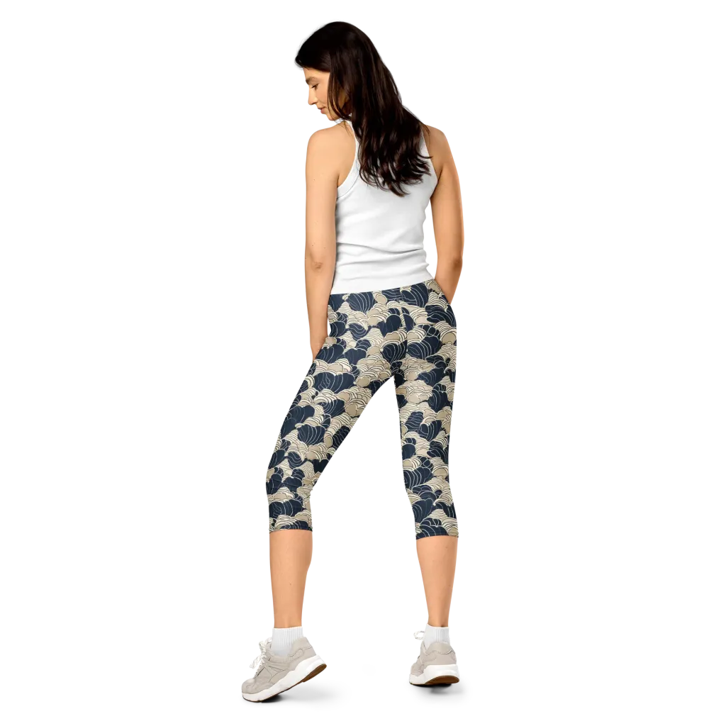 Midnight Conch on Capri Leggings — Back