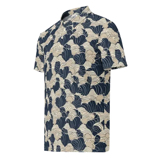 Midnight Conch on a Men's Slim Fit Polo Shirt