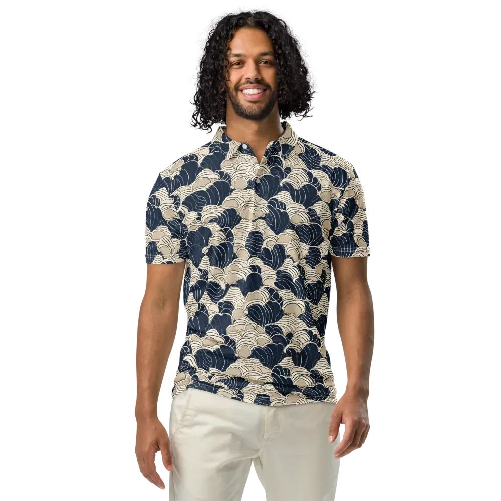 Midnight Conch on Men's Slim Fit Polo Shirt — Front