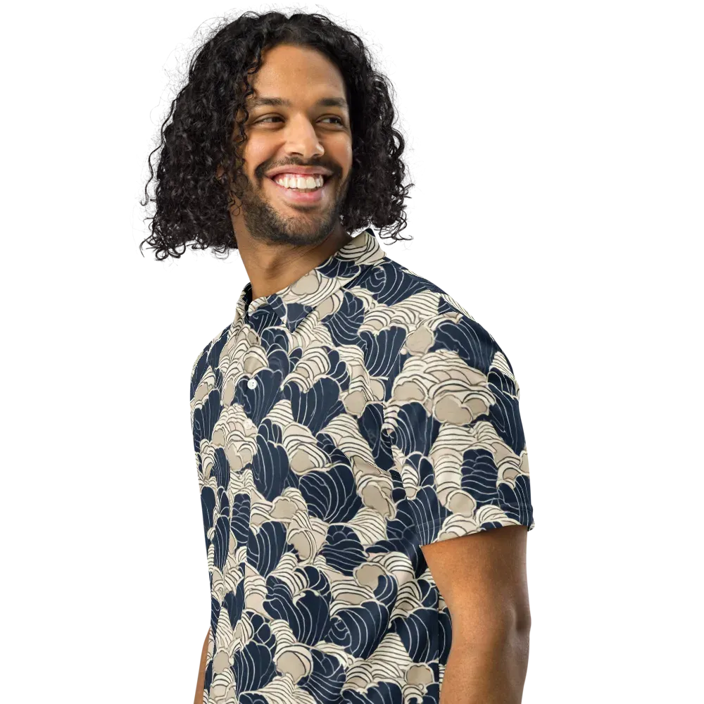 Midnight Conch on Men's Slim Fit Polo Shirt — Left Front
