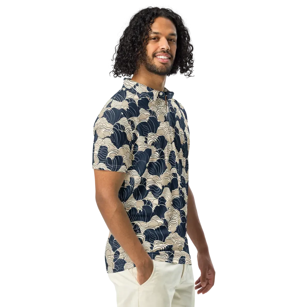 Midnight Conch on Men's Slim Fit Polo Shirt — Right Front