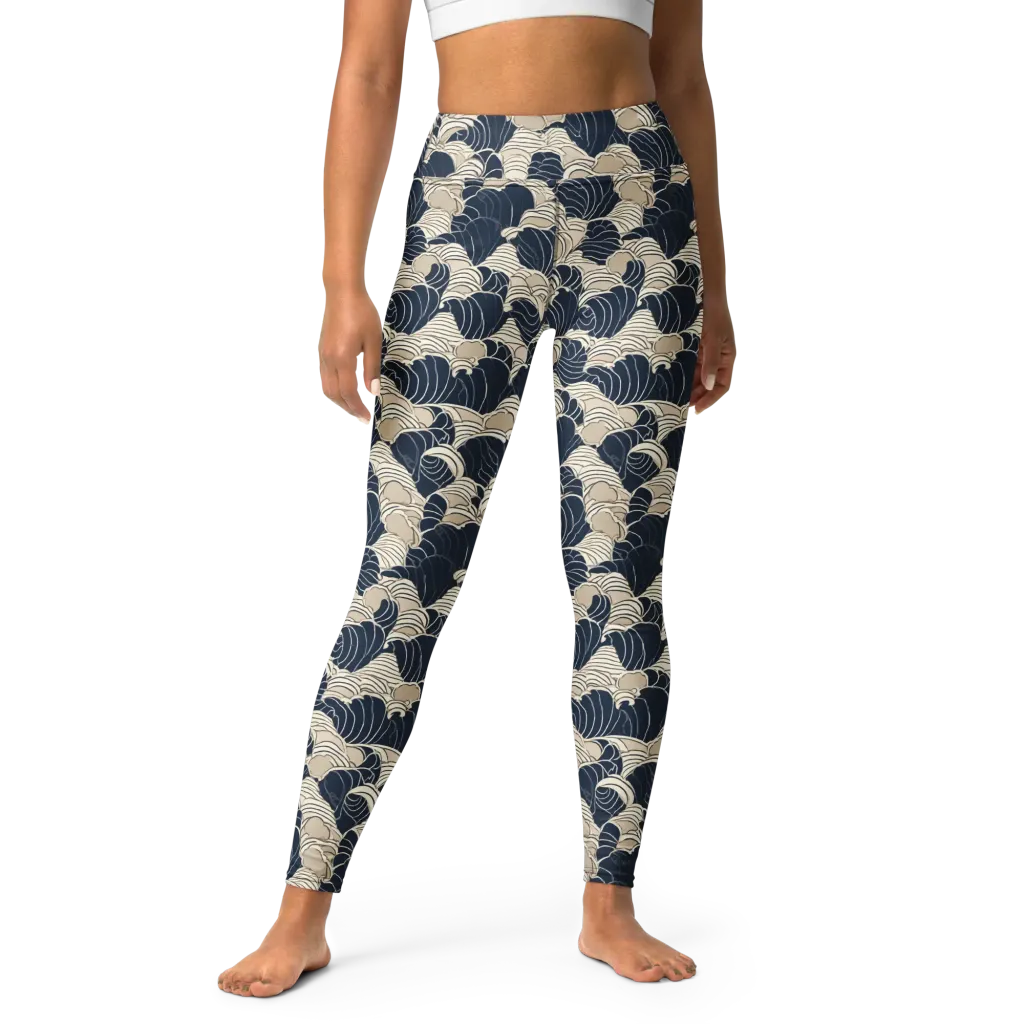 Midnight Conch on Yoga Leggings — Front