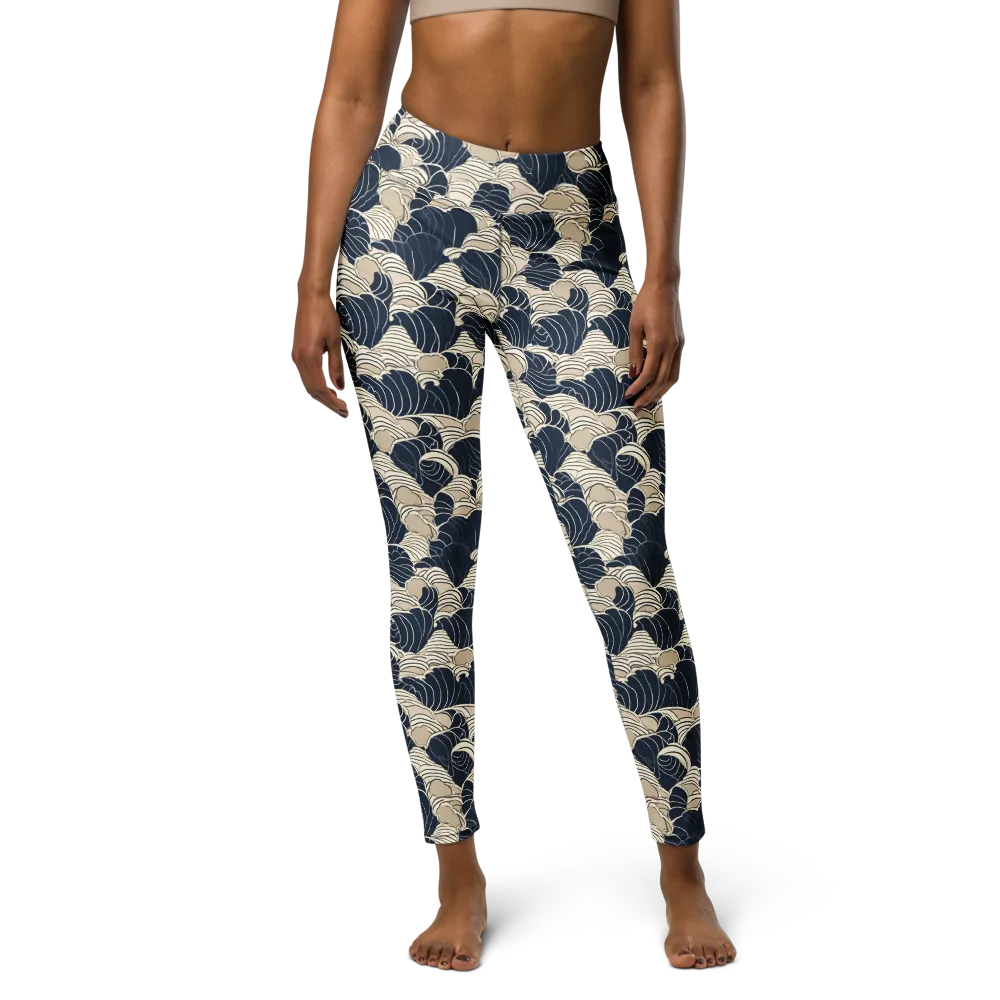 Midnight Conch on Yoga Leggings — Front