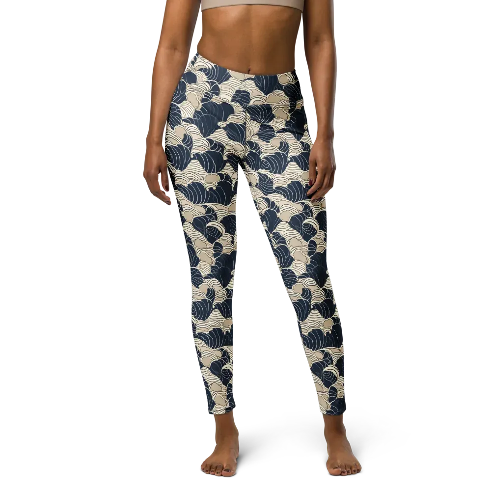 Midnight Conch on Yoga Leggings — Front