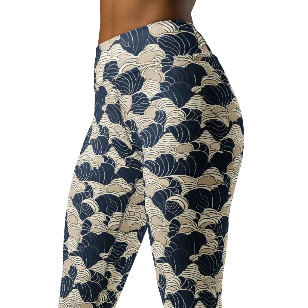 Midnight Conch on Yoga Leggings — Left Front