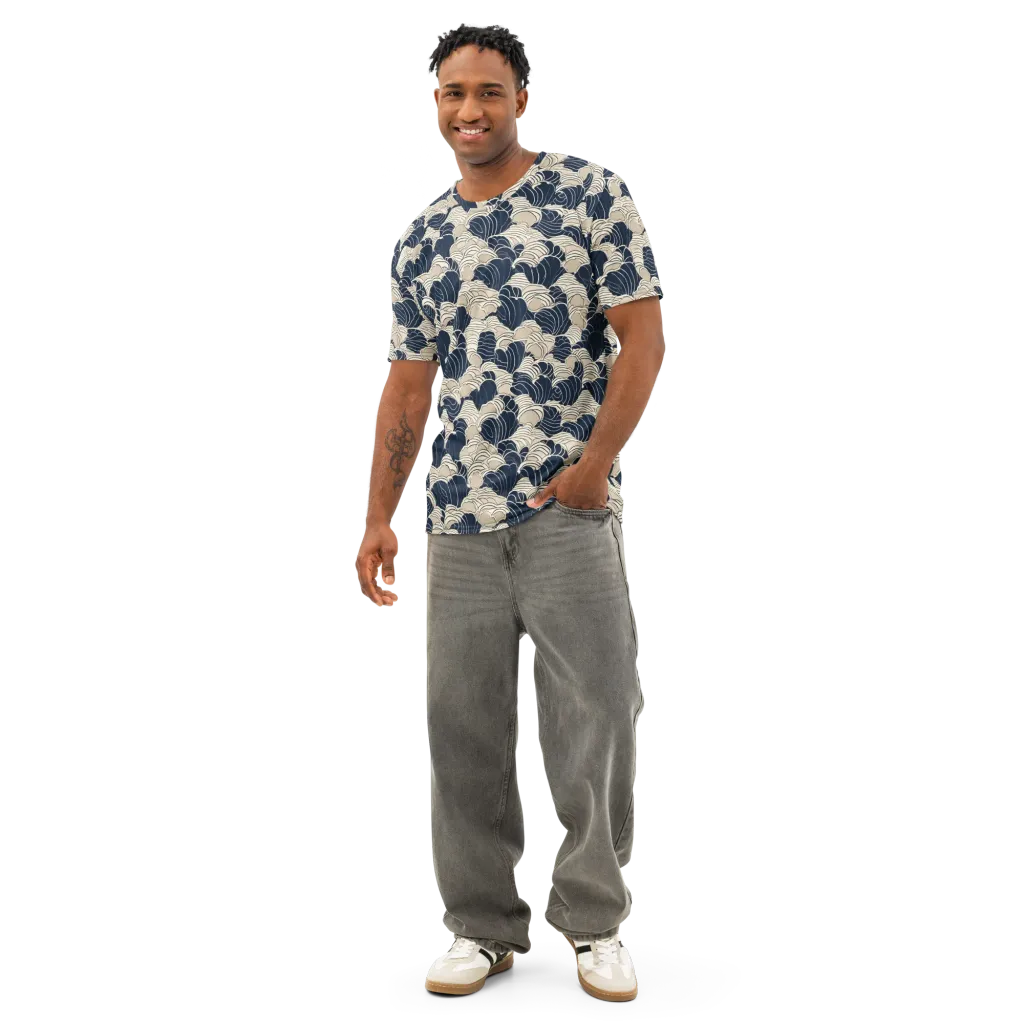 Midnight Conch on Men's Cotton Crew Neck T-Shirt — Front