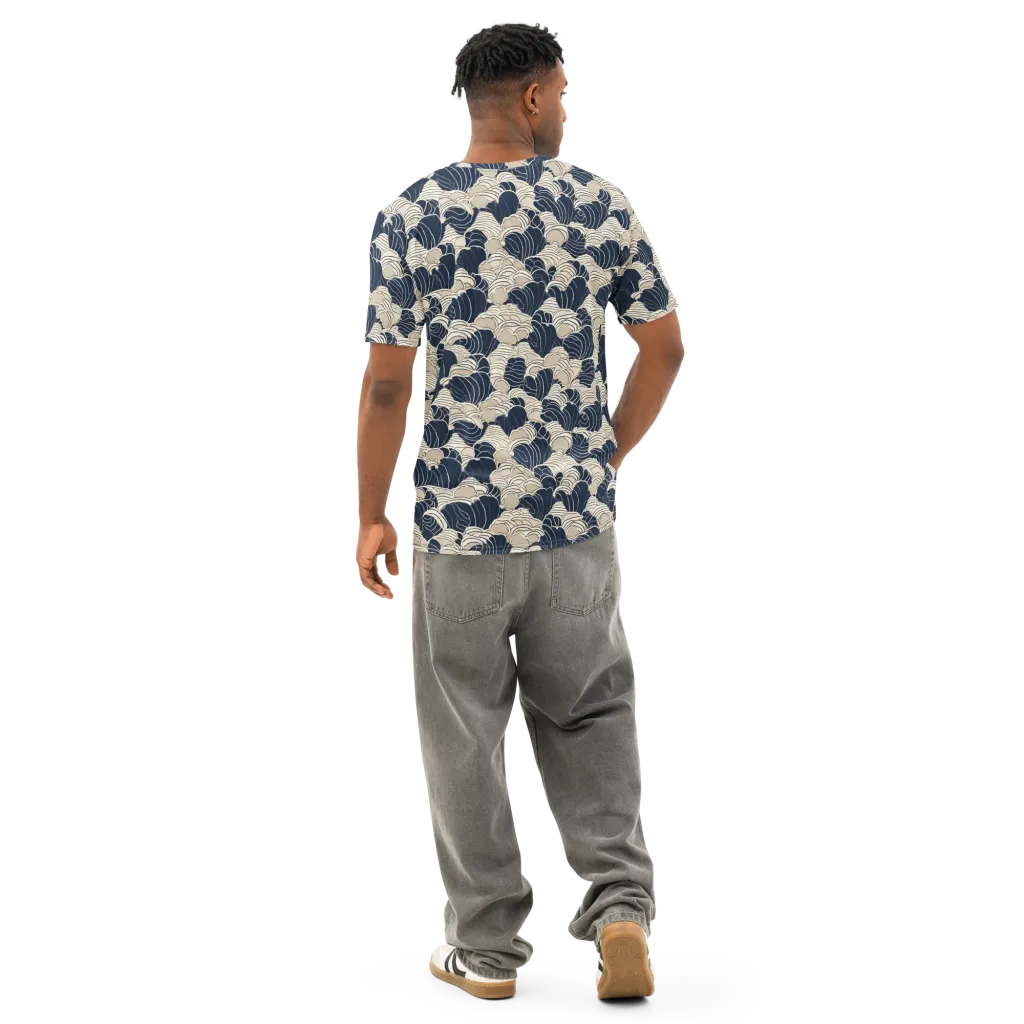 Midnight Conch on Men's Cotton Crew Neck T-Shirt — Back