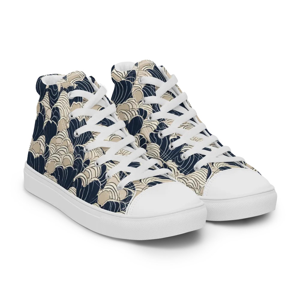 Midnight Conch on Men's High Top Canvas Shoes — Right Front