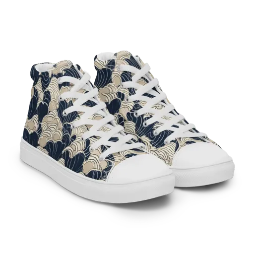 Midnight Conch on a Men's High Top Canvas Shoes