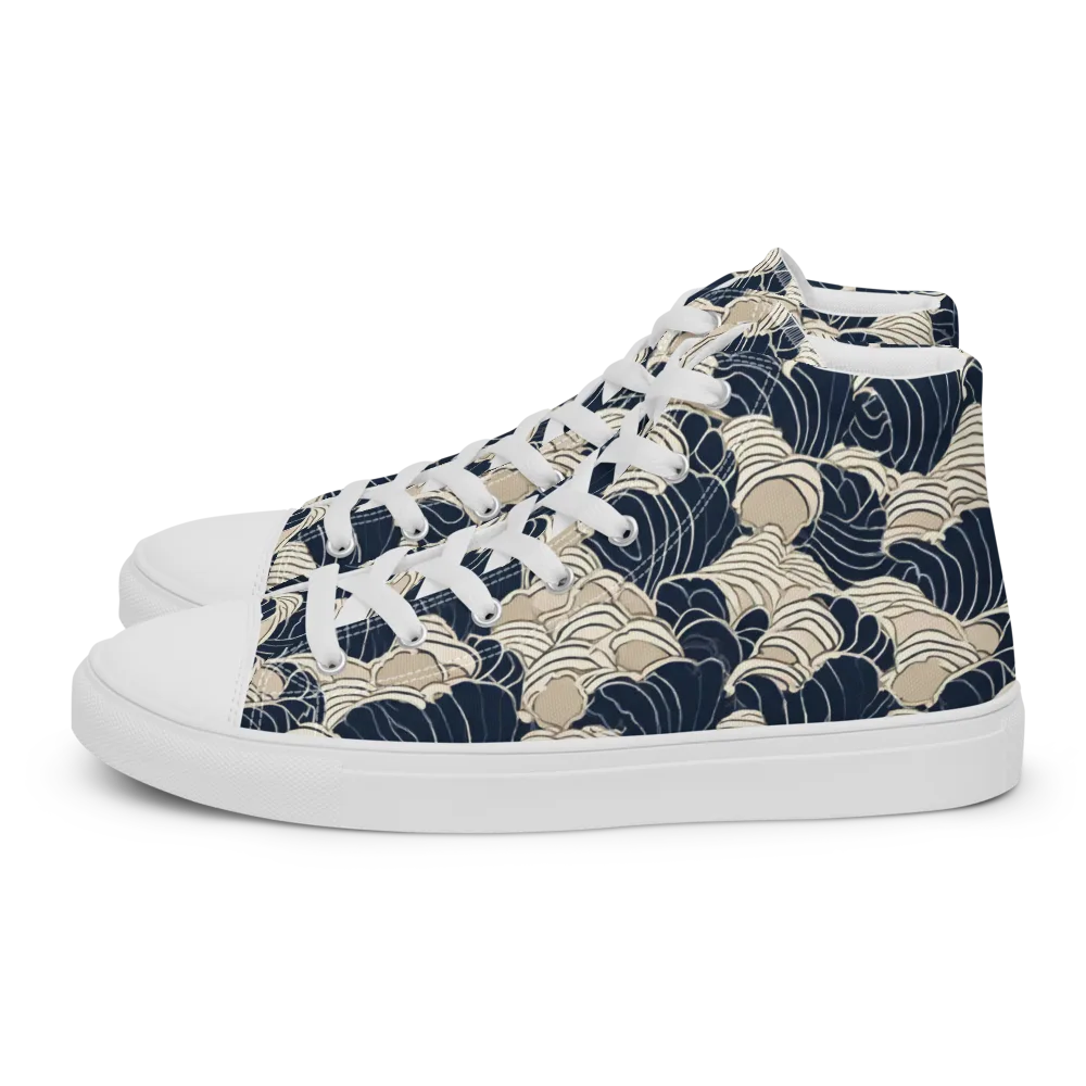 Midnight Conch on Men's High Top Canvas Shoes — Left