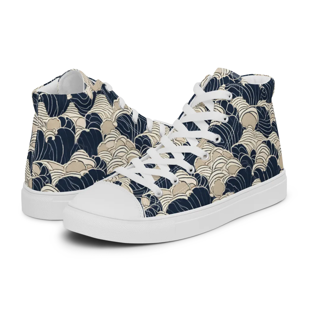 Midnight Conch on Men's High Top Canvas Shoes — Left