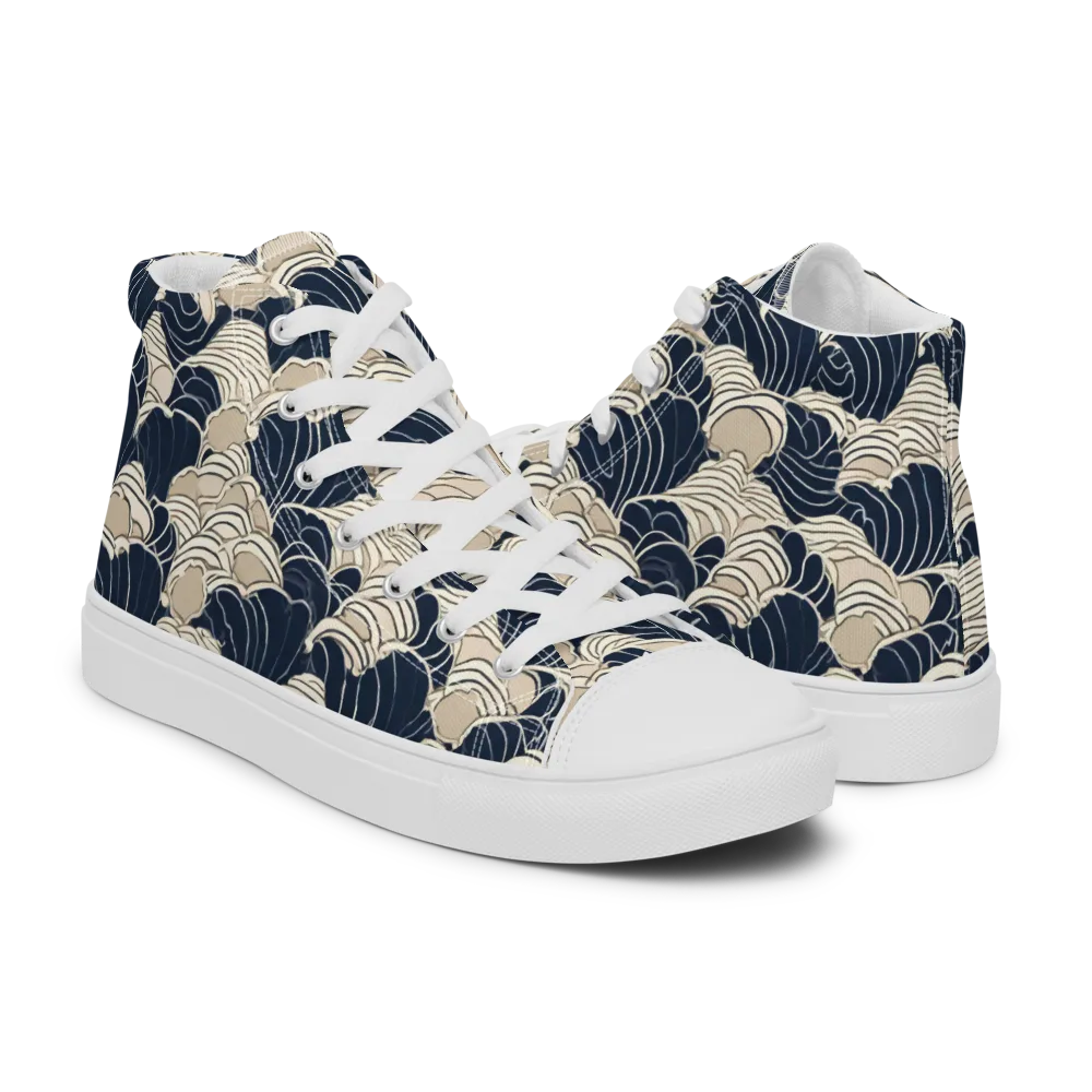 Midnight Conch on Men's High Top Canvas Shoes — Right